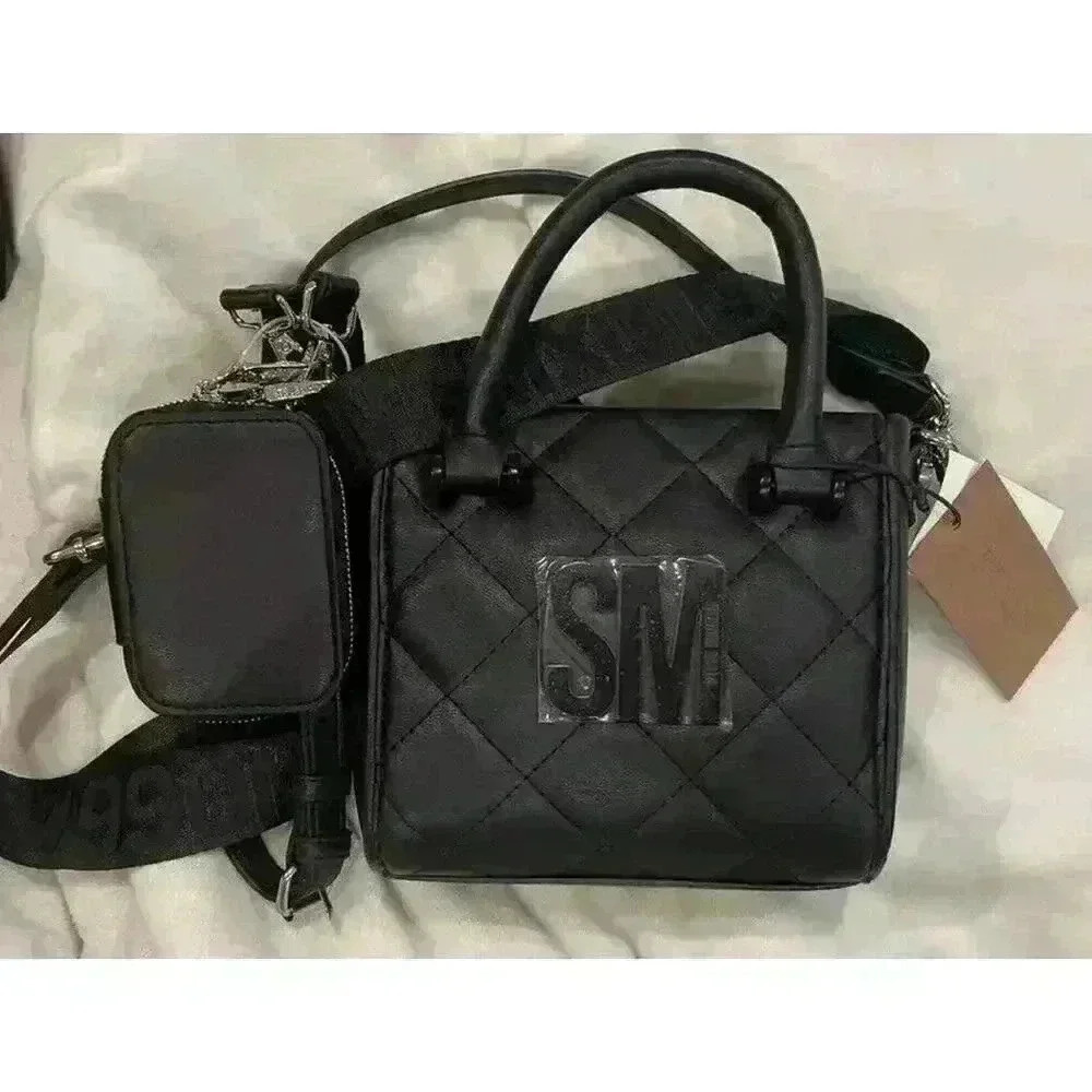 Steve Madden BLACK BBABI Satchel Crossbody Guitar Strap Bag w/ AIR Pod Case NWT
